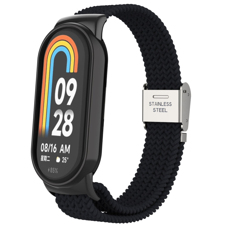 For Xiaomi Mi Band 8 Metal Head + Adjustable Nylon Braided Steel Buckle Watch Band(Black) - Watch Bands by PMC TechLife | Online Shopping South Africa | PMC TechLife