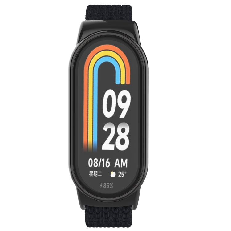 For Xiaomi Mi Band 8 Metal Head + Adjustable Nylon Braided Steel Buckle Watch Band(Black) - Watch Bands by PMC TechLife | Online Shopping South Africa | PMC TechLife