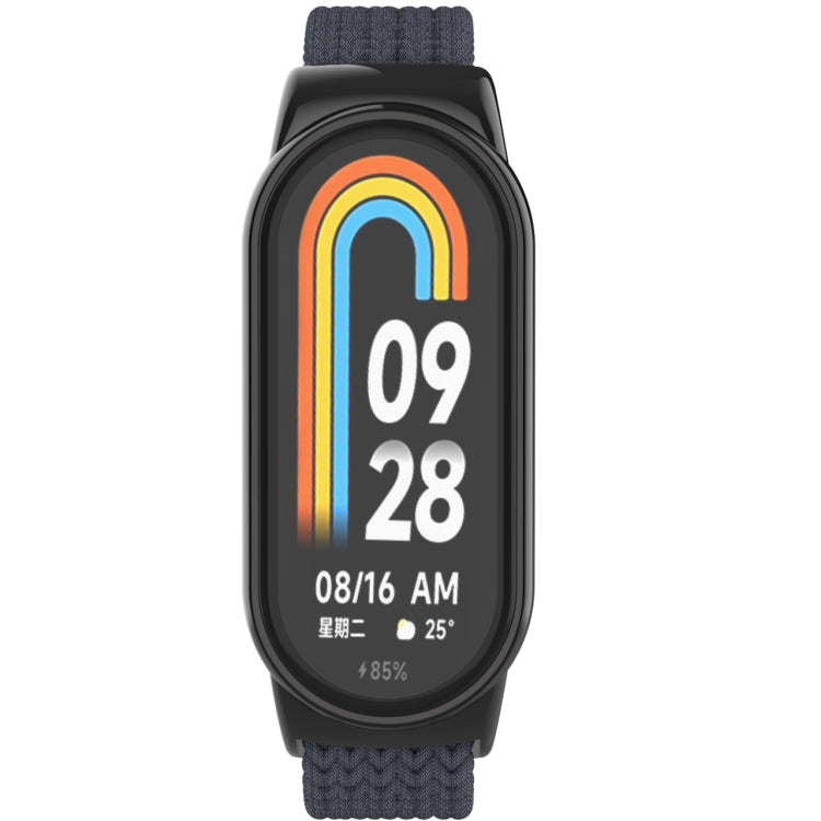 For Xiaomi Mi Band 8 Metal Head + Adjustable Nylon Braided Steel Buckle Watch Band(Charcoal) - Watch Bands by PMC TechLife | Online Shopping South Africa | PMC TechLife