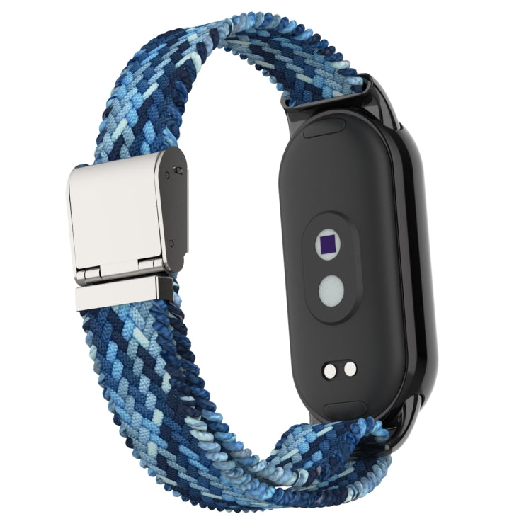For Xiaomi Mi Band 8 Metal Head + Adjustable Nylon Braided Steel Buckle Watch Band(Navy Blue) - Watch Bands by PMC TechLife | Online Shopping South Africa | PMC TechLife