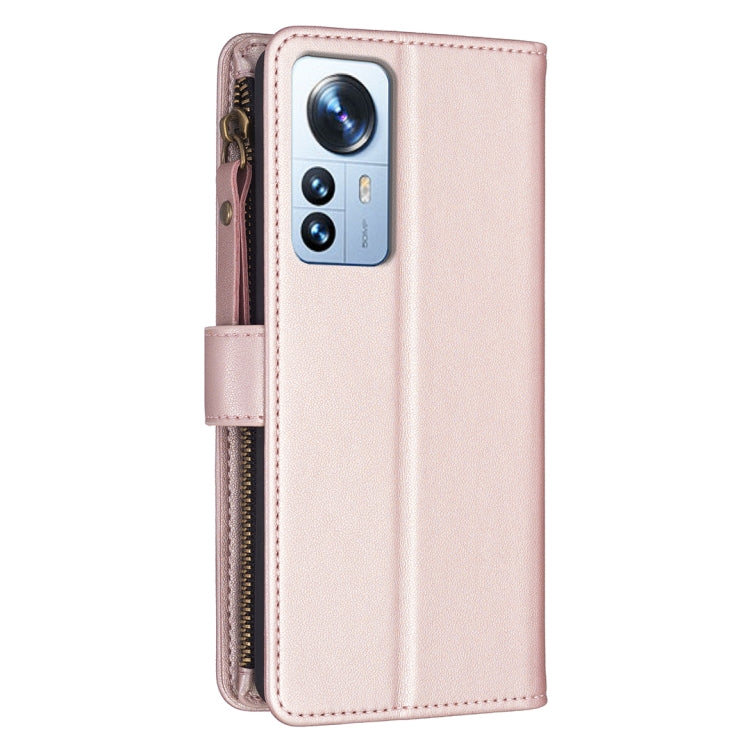 For Xiaomi 12 Pro 9 Card Slots Zipper Wallet Leather Flip Phone Case(Rose Gold) - free shipping - PMC TechLife - Order now!