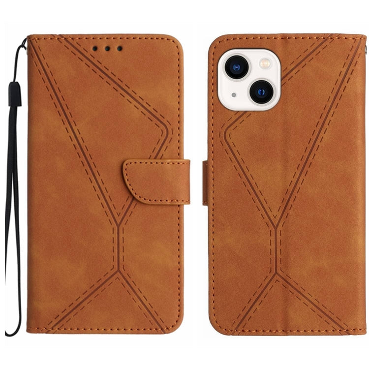 For iPhone 15 Plus Stitching Embossed Leather Phone Case(Brown) - free shipping - PMC TechLife - Order now!