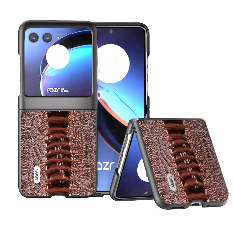 For Motorola Razr 40 Ultra ABEEL Genuine Leather Weilai Series Phone Case(Coffee) - free shipping - PMC TechLife - Order now!
