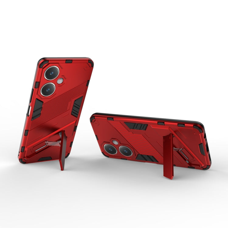 For vivo Y27 4G Global Punk Armor 2 in 1 PC + TPU Phone Case with Holder(Red) - free shipping - PMC TechLife - Order now!