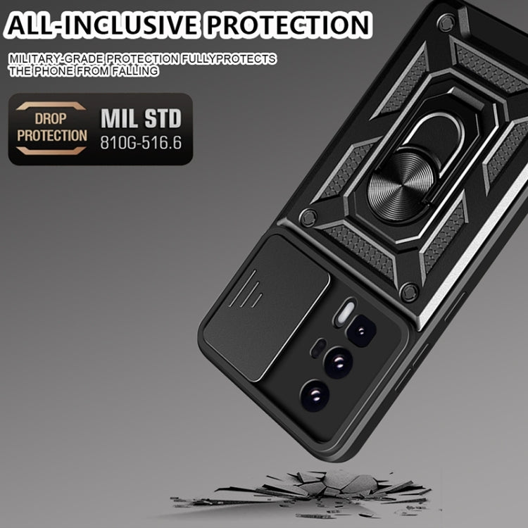 For Xiaomi Poco F5 Pro Sliding Camera Cover Design TPU Hybrid PC Phone Case(Silver) - free shipping - PMC TechLife - Order now!