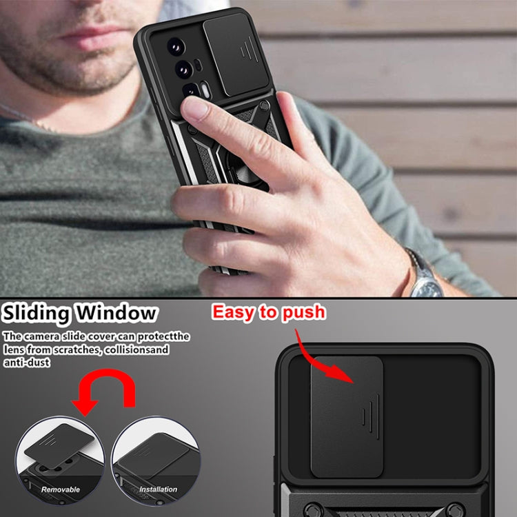 For Xiaomi Poco F5 Pro Sliding Camera Cover Design TPU Hybrid PC Phone Case(Silver) - free shipping - PMC TechLife - Order now!