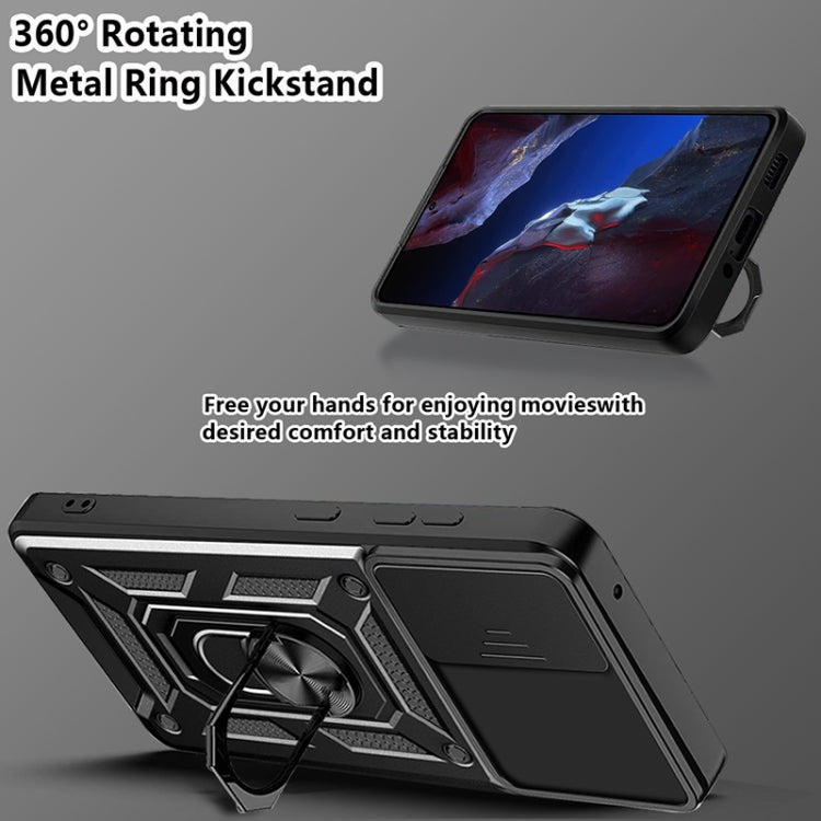 For Xiaomi Poco F5 Pro Sliding Camera Cover Design TPU Hybrid PC Phone Case(Silver) - free shipping - PMC TechLife - Order now!