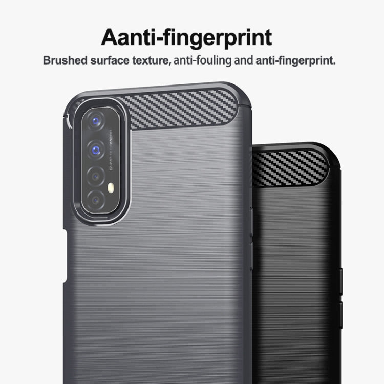 For Realme 7 Brushed Texture Carbon Fiber TPU Phone Case(Blue) - free shipping - PMC TechLife - Order now!