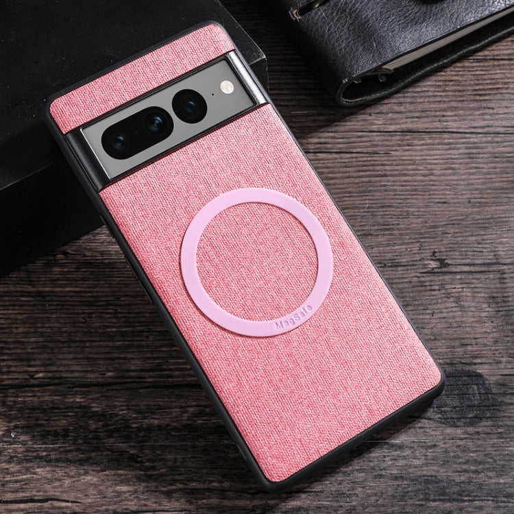 For Google Pixel 8 Magsafe Magnetic Ring Cloth Texture Phone Case(Pink) - free shipping - PMC TechLife - Order now!