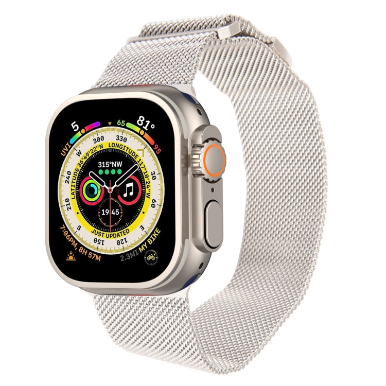 For Apple Watch Ultra 49mm Milanese Metal Magnetic Watch Band(Starlight) - Watch Bands by PMC TechLife | Online Shopping South Africa | PMC TechLife