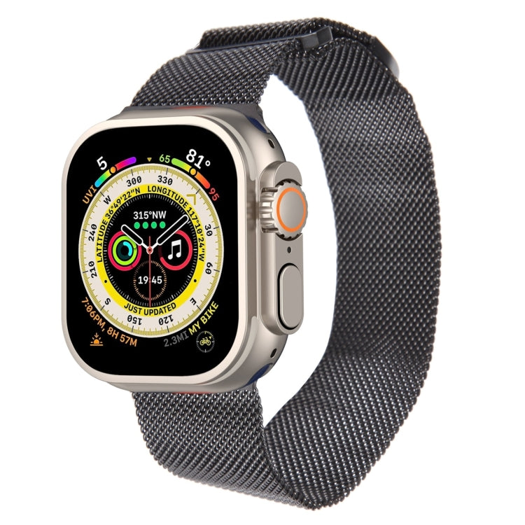 For Apple Watch Ultra 49mm Milanese Metal Magnetic Watch Band(Black) - Watch Bands by PMC TechLife | Online Shopping South Africa | PMC TechLife