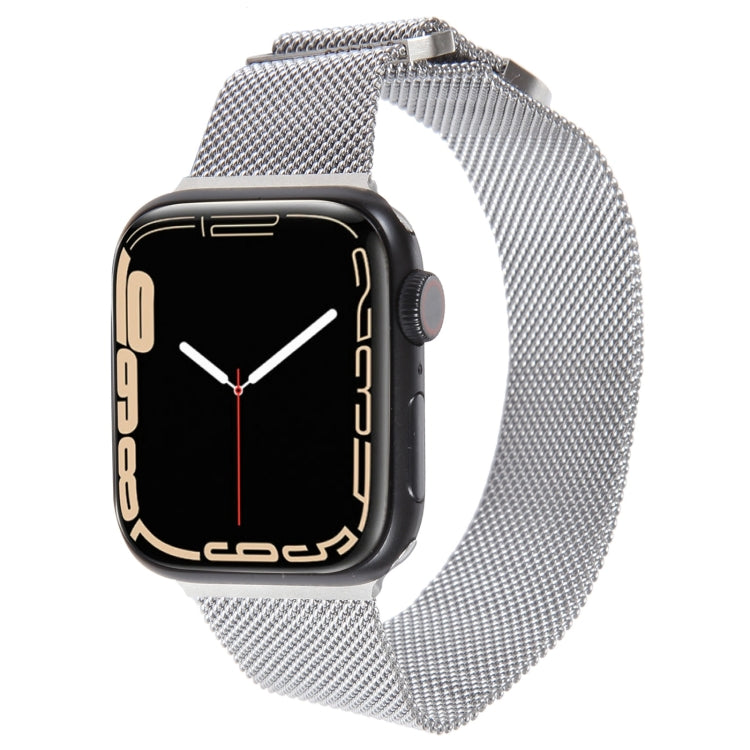 For Apple Watch 8 45mm Milanese Metal Magnetic Watch Band(Silver) - Watch Bands by PMC TechLife | Online Shopping South Africa | PMC TechLife