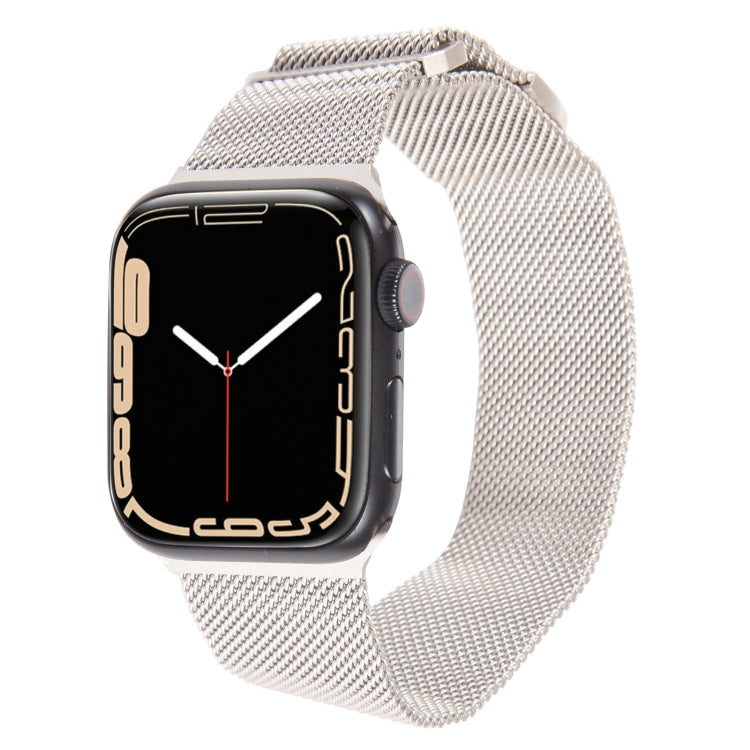 For Apple Watch 7 45mm Milanese Metal Magnetic Watch Band(Starlight) - Watch Bands by PMC TechLife | Online Shopping South Africa | PMC TechLife