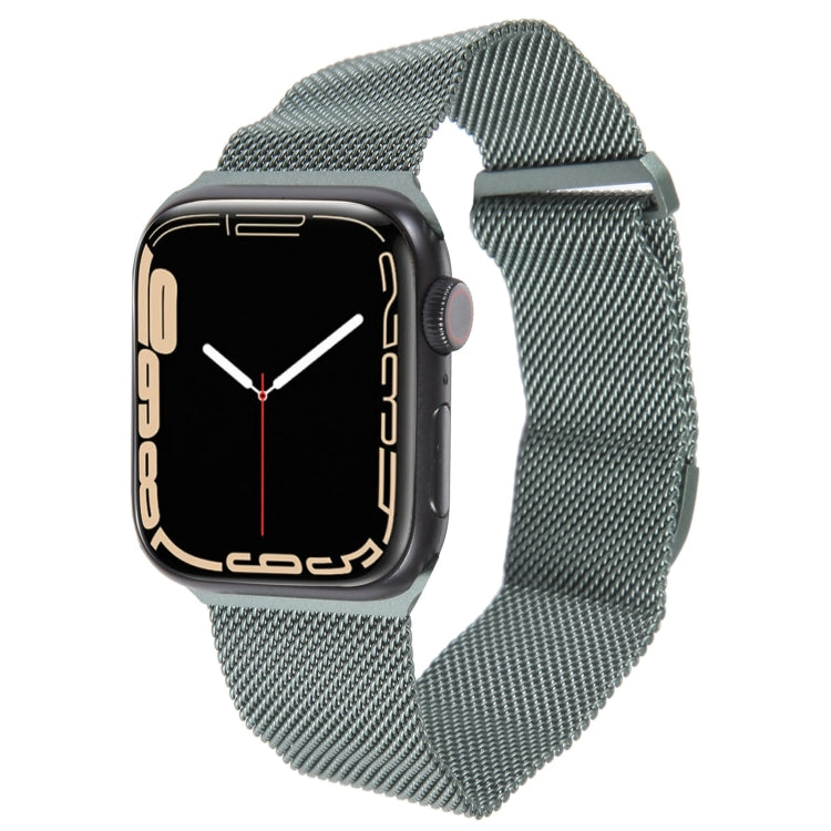 For Apple Watch 7 45mm Milanese Metal Magnetic Watch Band(Pine Green) - Watch Bands by PMC TechLife | Online Shopping South Africa | PMC TechLife