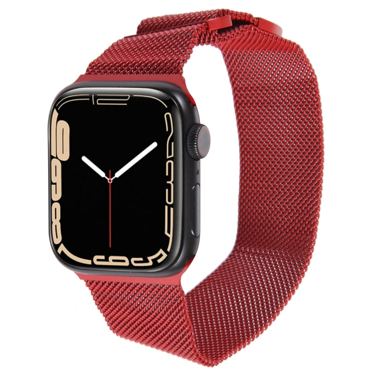 For Apple Watch 6 44mm Milanese Metal Magnetic Watch Band(Red) - Watch Bands by PMC TechLife | Online Shopping South Africa | PMC TechLife