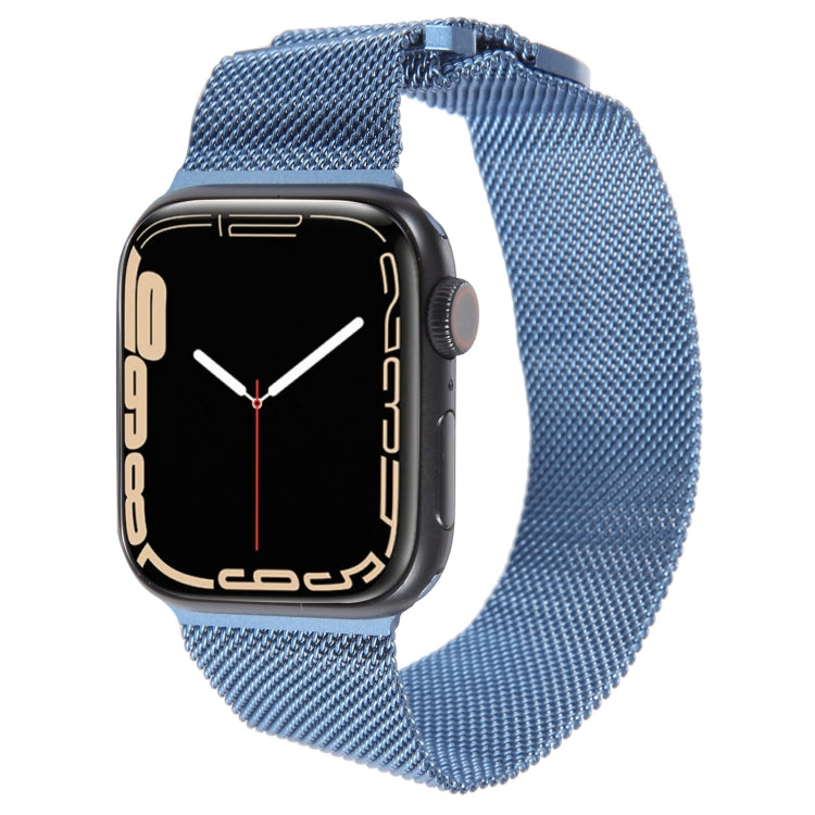 For Apple Watch 5 44mm Milanese Metal Magnetic Watch Band(Blue) - Watch Bands by PMC TechLife | Online Shopping South Africa | PMC TechLife