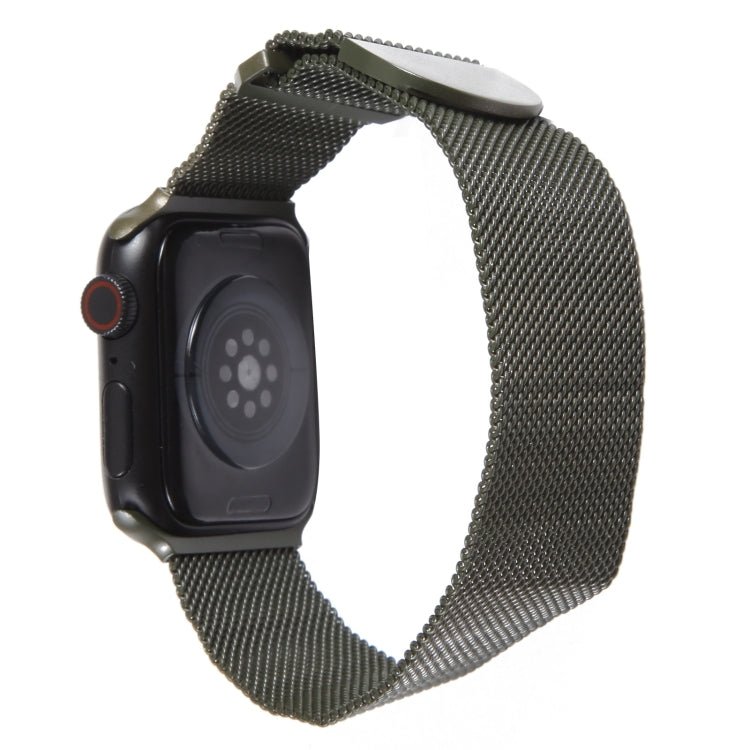 For Apple Watch 5 44mm Milanese Metal Magnetic Watch Band(Army Green) - Watch Bands by PMC TechLife | Online Shopping South Africa | PMC TechLife