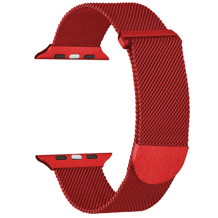 For Apple Watch 3 38mm Milanese Metal Magnetic Watch Band(Red) - Watch Bands by PMC TechLife | Online Shopping South Africa | PMC TechLife