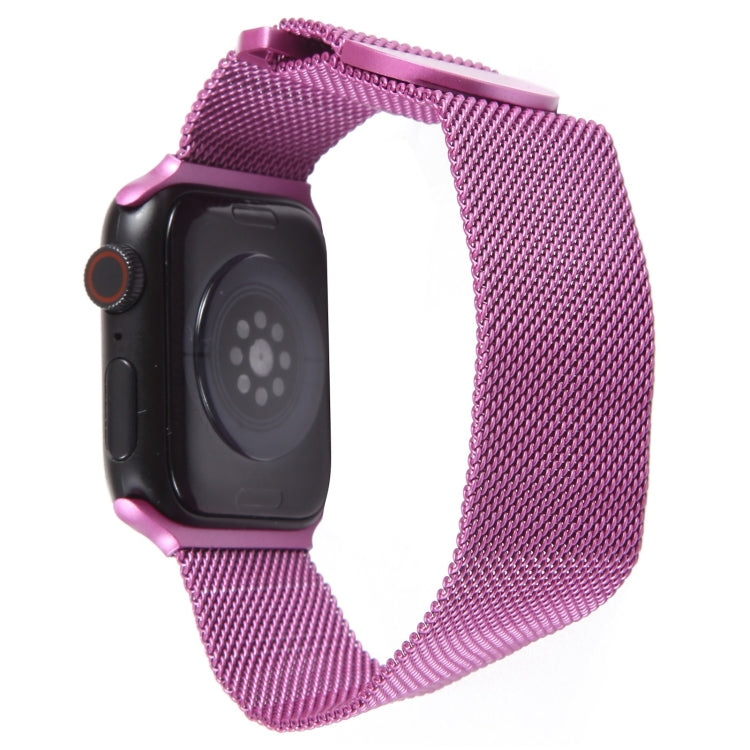 For Apple Watch 3 38mm Milanese Metal Magnetic Watch Band(Purple) - Watch Bands by PMC TechLife | Online Shopping South Africa | PMC TechLife