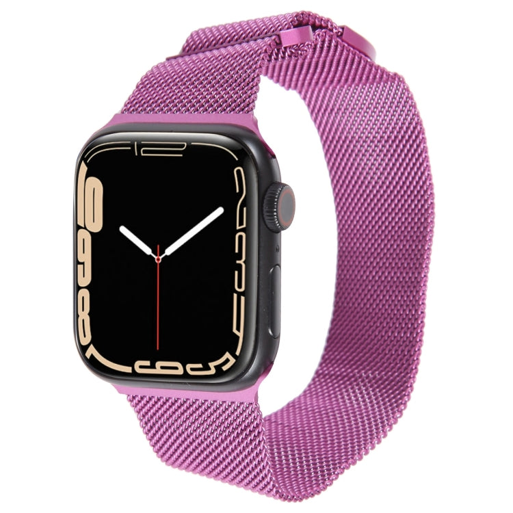 For Apple Watch 3 38mm Milanese Metal Magnetic Watch Band(Purple) - Watch Bands by PMC TechLife | Online Shopping South Africa | PMC TechLife