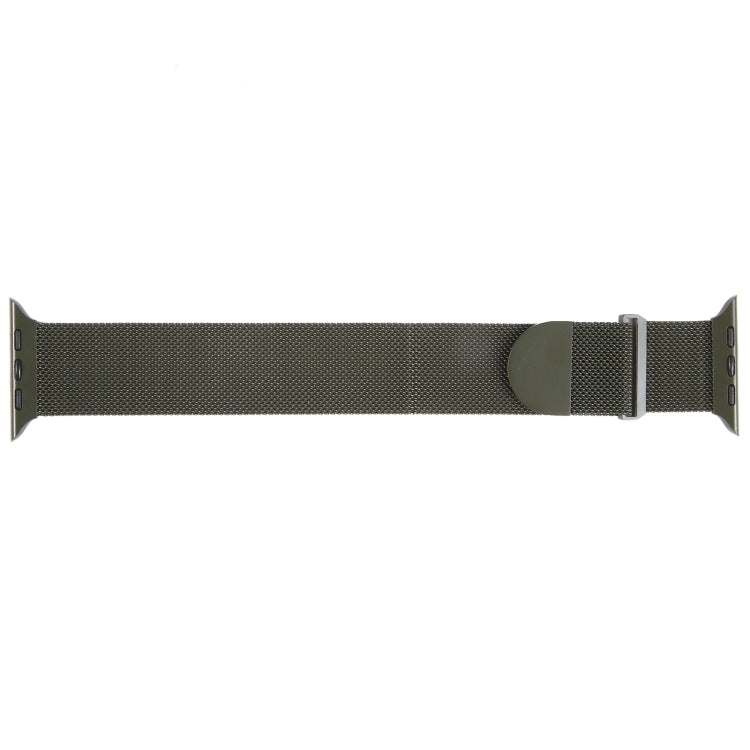 For Apple Watch 3 38mm Milanese Metal Magnetic Watch Band(Army Green) - Watch Bands by PMC TechLife | Online Shopping South Africa | PMC TechLife