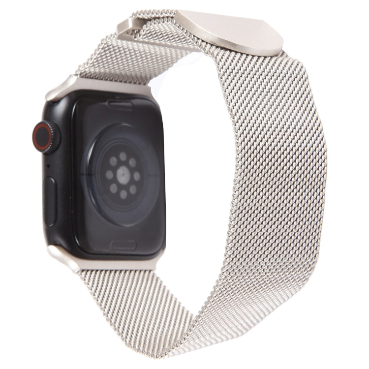 For Apple Watch 3 42mm Milanese Metal Magnetic Watch Band(Starlight) - Watch Bands by PMC TechLife | Online Shopping South Africa | PMC TechLife