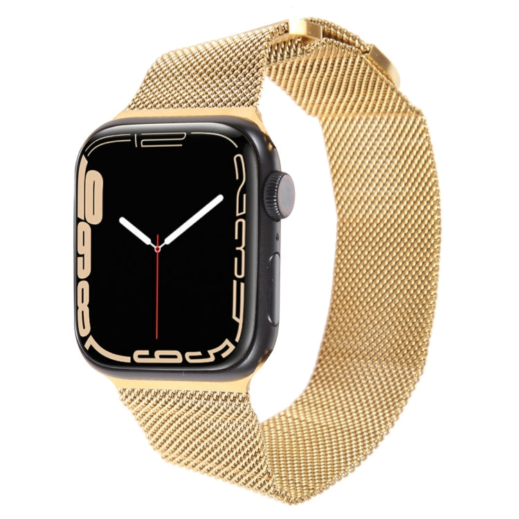 For Apple Watch 3 42mm Milanese Metal Magnetic Watch Band(Gold) - Watch Bands by PMC TechLife | Online Shopping South Africa | PMC TechLife