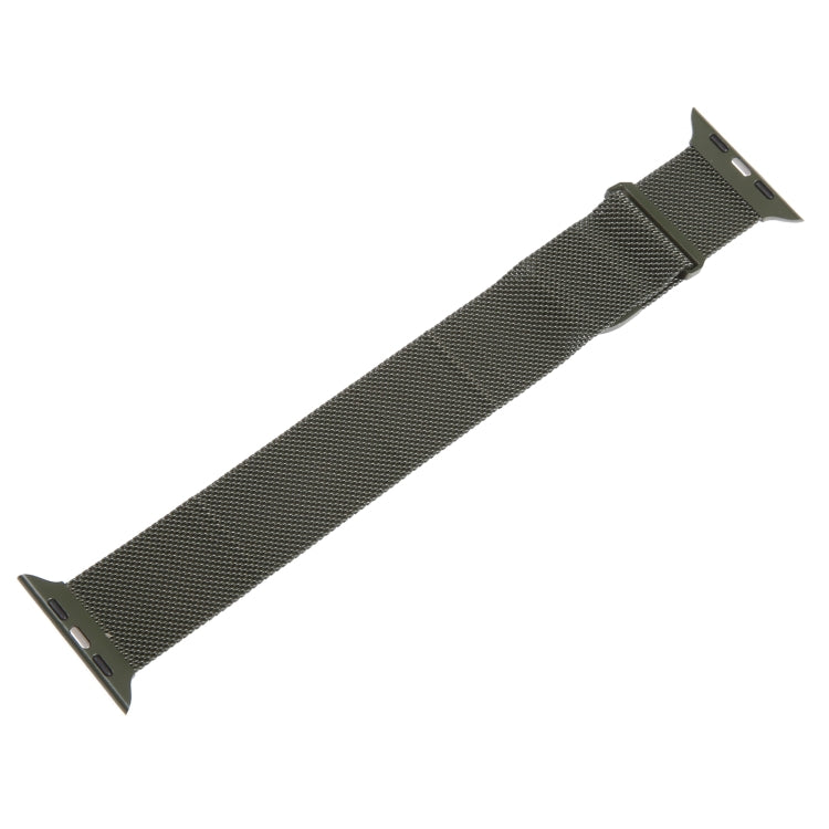 For Apple Watch 3 42mm Milanese Metal Magnetic Watch Band(Army Green) - Watch Bands by PMC TechLife | Online Shopping South Africa | PMC TechLife