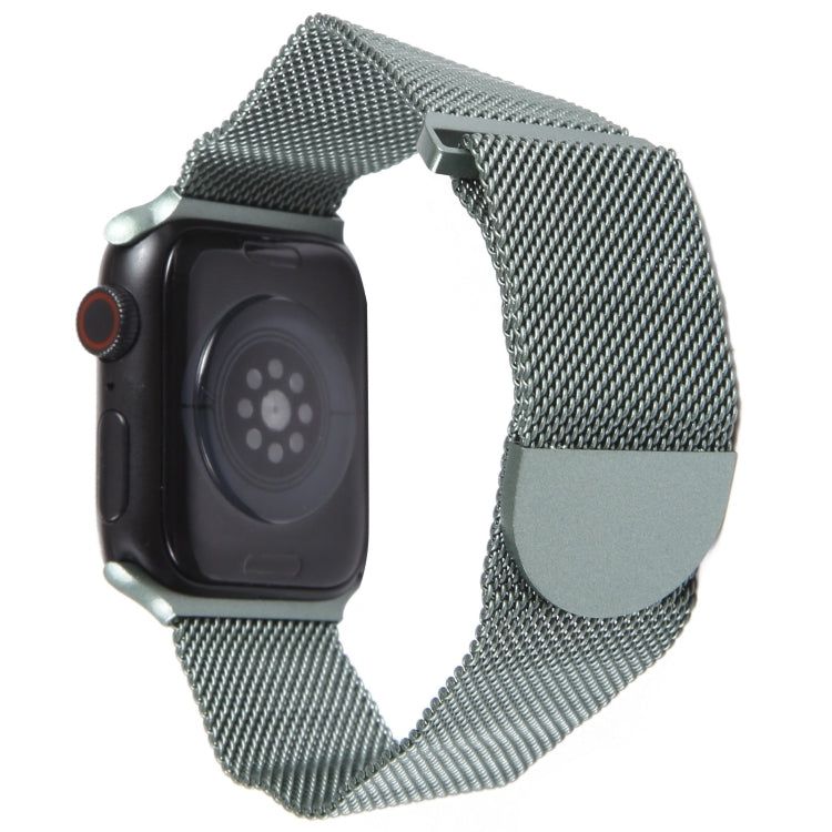 For Apple Watch 3 42mm Milanese Metal Magnetic Watch Band(Pine Green) - Watch Bands by PMC TechLife | Online Shopping South Africa | PMC TechLife