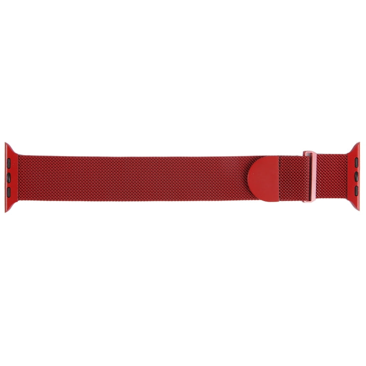 For Apple Watch 42mm Milanese Metal Magnetic Watch Band(Red) - Watch Bands by PMC TechLife | Online Shopping South Africa | PMC TechLife