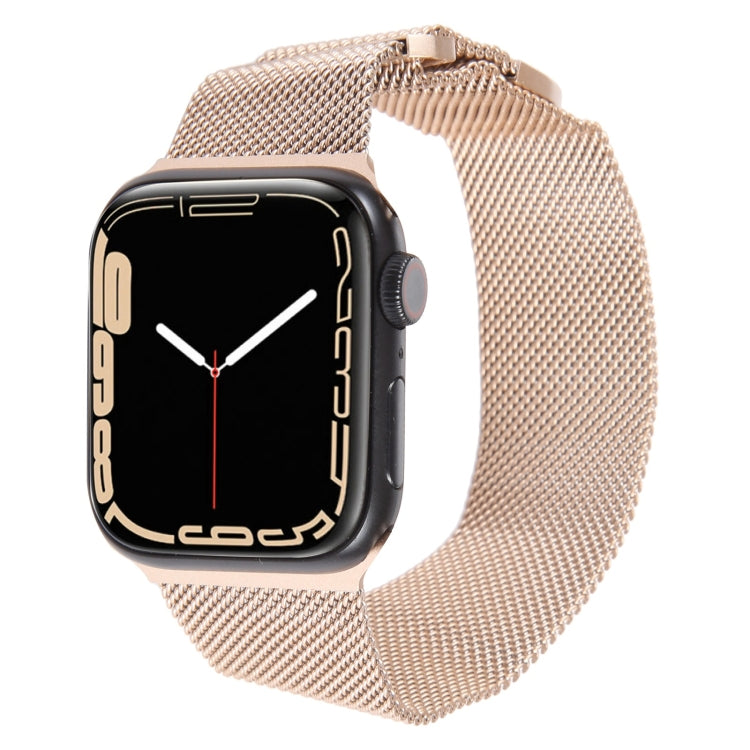For Apple Watch 42mm Milanese Metal Magnetic Watch Band(Retro Gold) - Watch Bands by PMC TechLife | Online Shopping South Africa | PMC TechLife