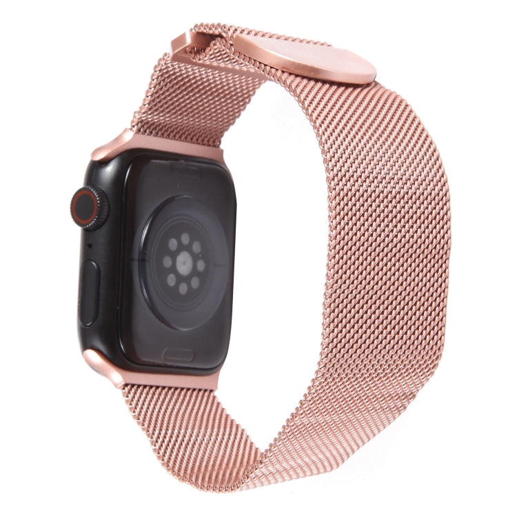 For Apple Watch 42mm Milanese Metal Magnetic Watch Band(Pink) - Watch Bands by PMC TechLife | Online Shopping South Africa | PMC TechLife