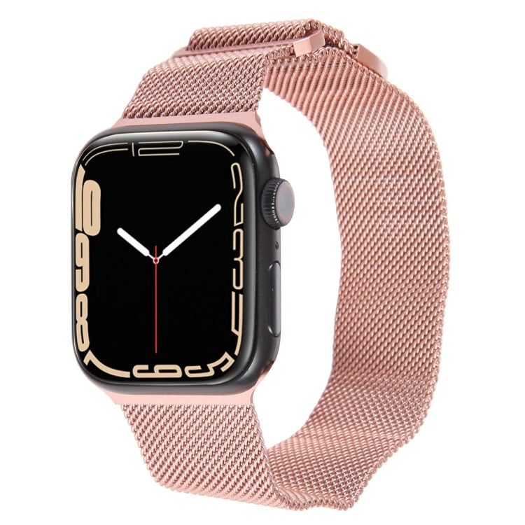 For Apple Watch 42mm Milanese Metal Magnetic Watch Band(Pink) - Watch Bands by PMC TechLife | Online Shopping South Africa | PMC TechLife