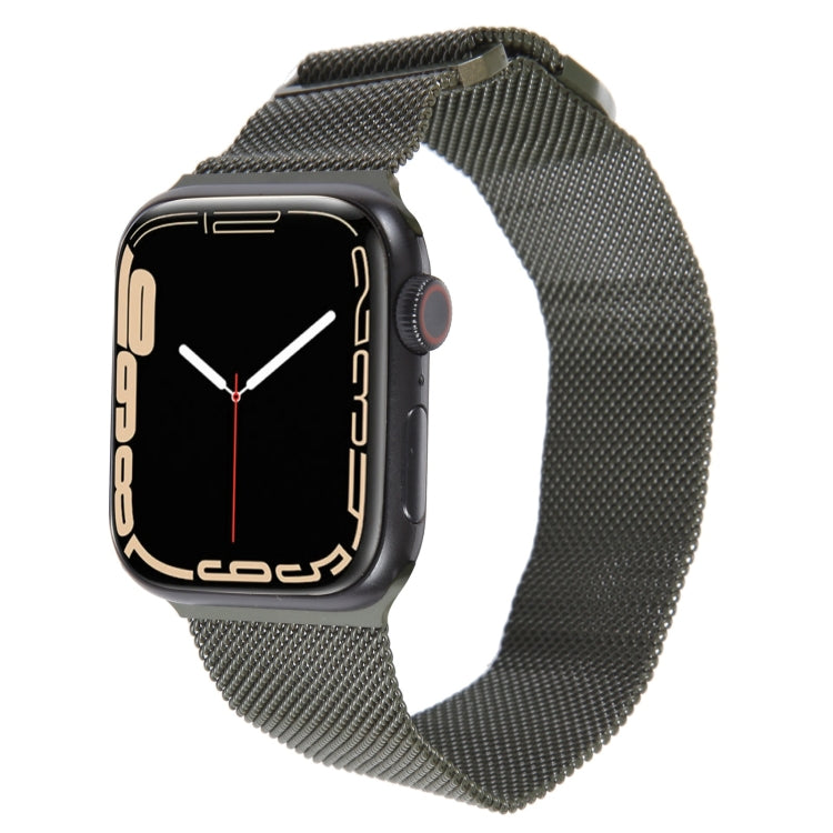 For Apple Watch 38mm Milanese Metal Magnetic Watch Band(Army Green) - Watch Bands by PMC TechLife | Online Shopping South Africa | PMC TechLife
