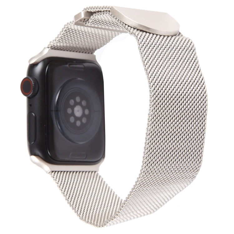 For Apple Watch SE 2023 44mm Milanese Metal Magnetic Watch Band(Starlight) - Watch Bands by PMC TechLife | Online Shopping South Africa | PMC TechLife