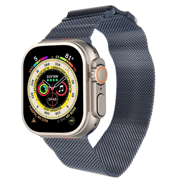 For Apple Watch 9 45mm Milanese Metal Magnetic Watch Band(Midnight Blue) - Watch Bands by PMC TechLife | Online Shopping South Africa | PMC TechLife
