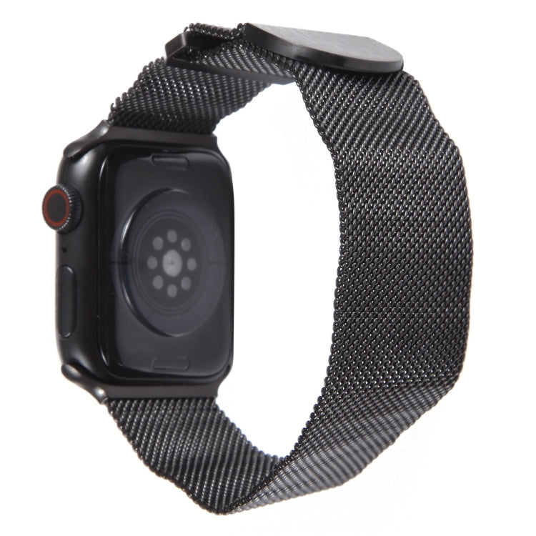 For Apple Watch 9 45mm Milanese Metal Magnetic Watch Band(Black) - Watch Bands by PMC TechLife | Online Shopping South Africa | PMC TechLife