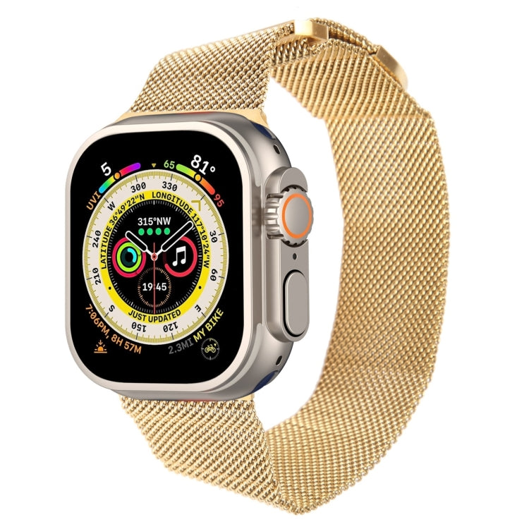 For Apple Watch 9 45mm Milanese Metal Magnetic Watch Band(Gold) - Watch Bands by PMC TechLife | Online Shopping South Africa | PMC TechLife
