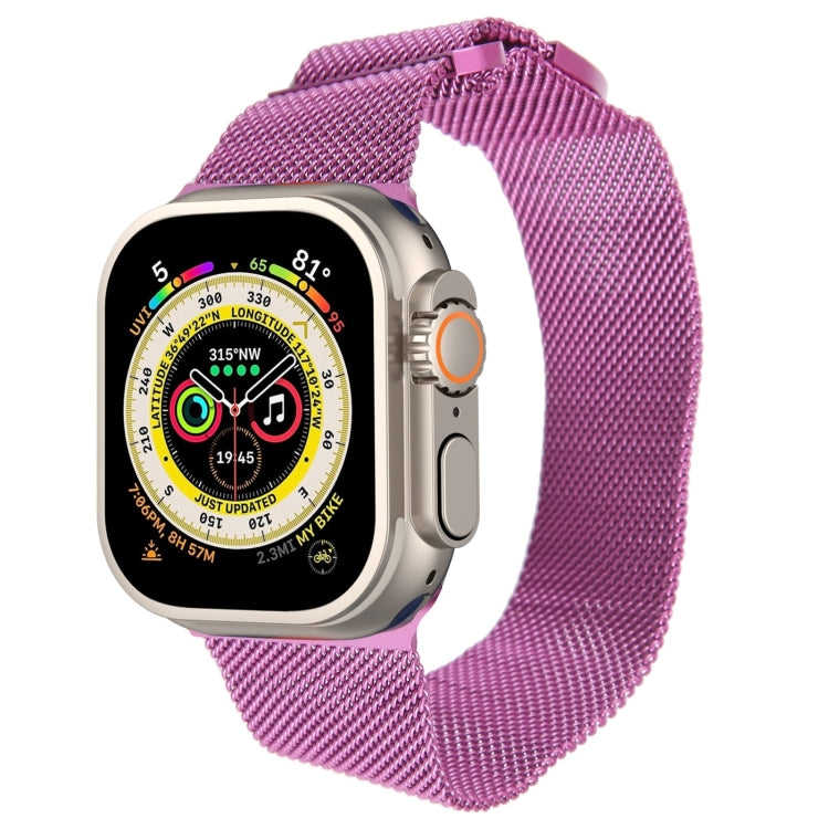 For Apple Watch 9 45mm Milanese Metal Magnetic Watch Band(Purple) - free shipping - PMC TechLife - Order now!
