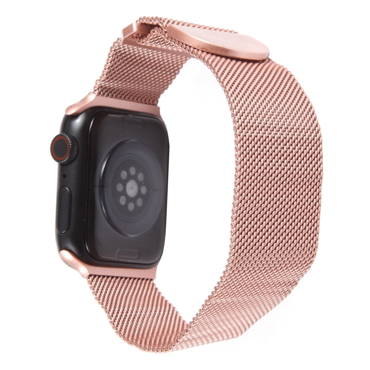 For Apple Watch 9 45mm Milanese Metal Magnetic Watch Band(Pink) - Watch Bands by PMC TechLife | Online Shopping South Africa | PMC TechLife