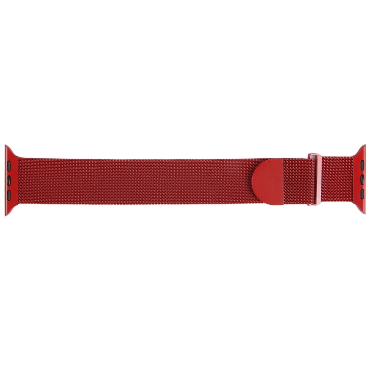 For Apple Watch 9 41mm Milanese Metal Magnetic Watch Band(Red) - Watch Bands by PMC TechLife | Online Shopping South Africa | PMC TechLife