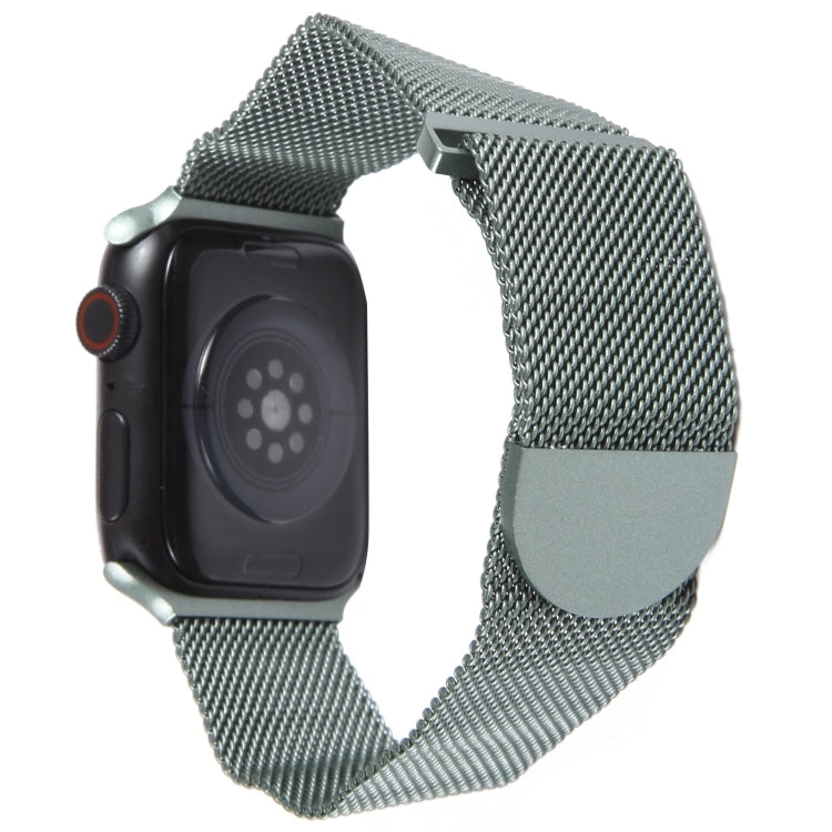 For Apple Watch 9 41mm Milanese Metal Magnetic Watch Band(Army Green) - Watch Bands by PMC TechLife | Online Shopping South Africa | PMC TechLife