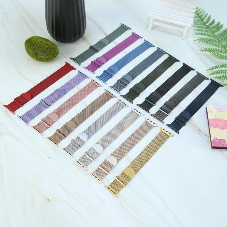 For Apple Watch SE 2022 44mm Milanese Metal Magnetic Watch Band(Starlight) - Watch Bands by PMC TechLife | Online Shopping South Africa | PMC TechLife
