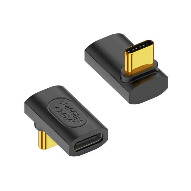 40Gbps 240W USB-C / Type-C Female to USB-C / Type-C Male 3D Bend Adapter(Black) - Cable & Adapters by PMC TechLife | Online Shopping South Africa | PMC TechLife | Buy Now Pay Later Mobicred
