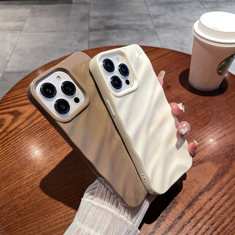 For iPhone 12 / 12 Pro Solid Color Wave Texture TPU Phone Case(Chocolate) - iPhone 12 / 12 Pro Cases by PMC TechLife | Online Shopping South Africa | PMC TechLife