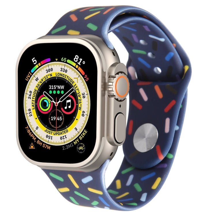 Rainbow Raindrops Silicone Watch Band For Apple Watch Ultra 49mm(Midnight) - Watch Bands by PMC TechLife | Online Shopping South Africa | PMC TechLife