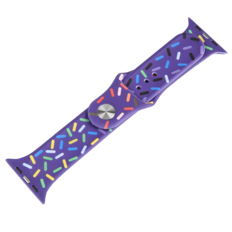 Rainbow Raindrops Silicone Watch Band For Apple Watch Ultra 49mm(Dark Purple) - Watch Bands by PMC TechLife | Online Shopping South Africa | PMC TechLife