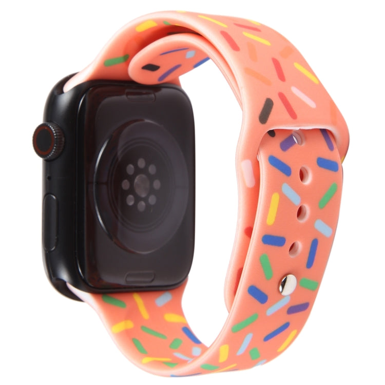 Rainbow Raindrops Silicone Watch Band For Apple Watch 7 45mm(Orange) - Watch Bands by PMC TechLife | Online Shopping South Africa | PMC TechLife