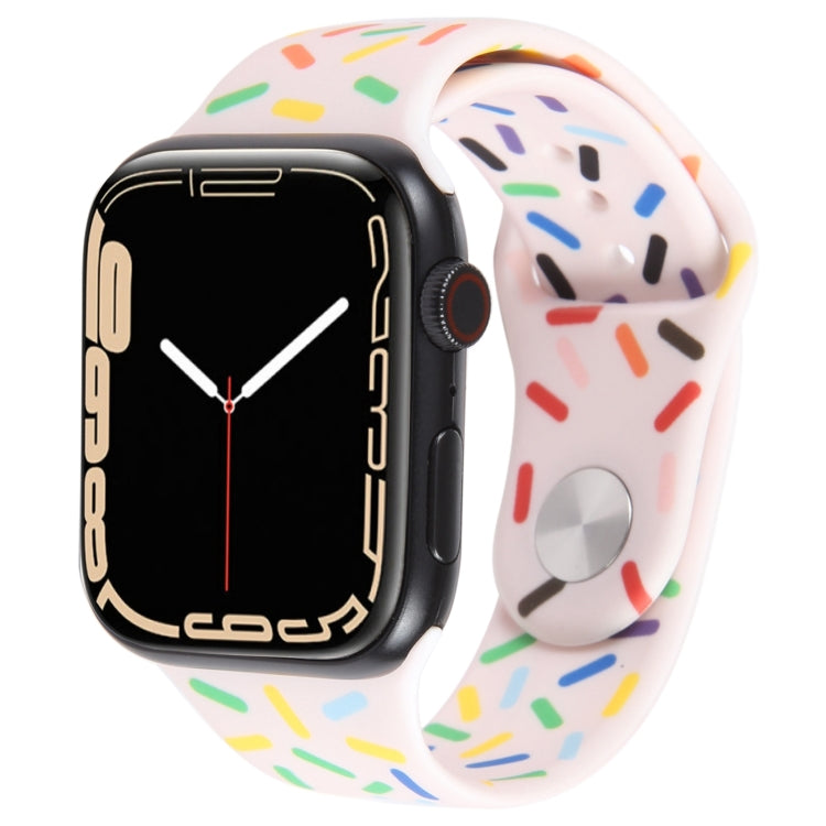 Rainbow Raindrops Silicone Watch Band For Apple Watch SE 2022 40mm(Pink) - Watch Bands by PMC TechLife | Online Shopping South Africa | PMC TechLife