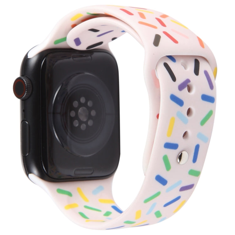 Rainbow Raindrops Silicone Watch Band For Apple Watch SE 2022 40mm(Pink) - Watch Bands by PMC TechLife | Online Shopping South Africa | PMC TechLife